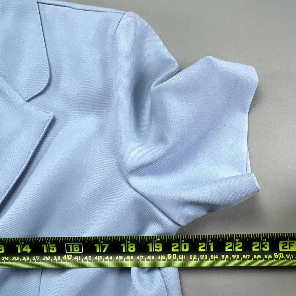 Alfred Dunner 2 Piece Pant Suit Set Women 12 Blue Notch Lapel Formal Office Wear